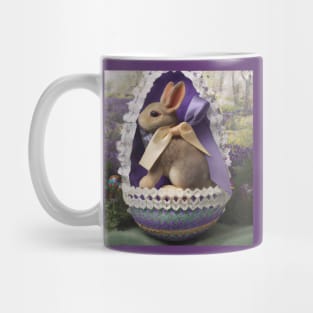 Cute Bunny Rabbit in Beautifully Decorated Easter Egg in a Spring Garden Mug